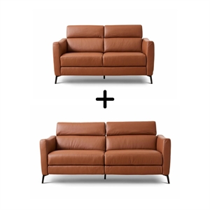 Natuzzi Edition C200 Sofasæt 3 + 2 pers. - Le Mans læder Cognac